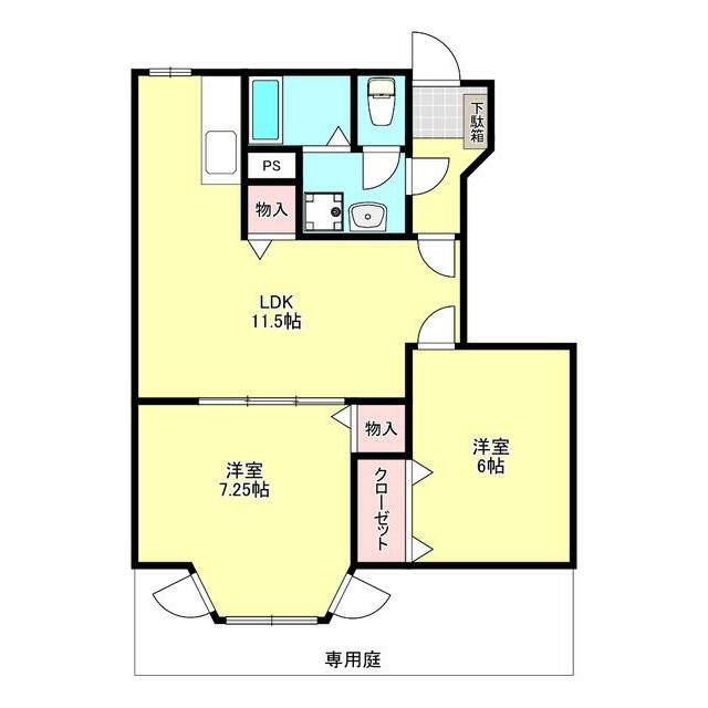 アデッソ湘南 102号室 間取り