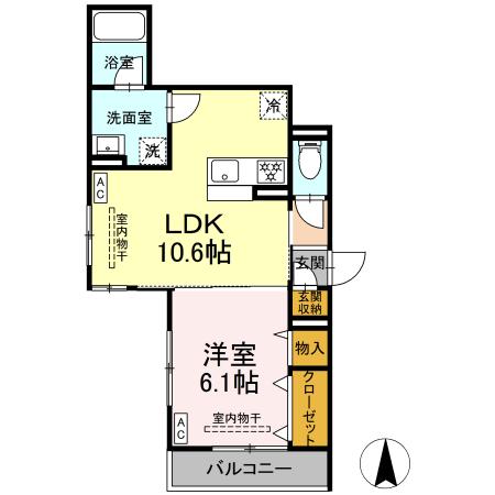 パラディーゾ湘南 201号室 間取り