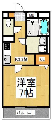 ベルシティ大鋸 202号室 間取り