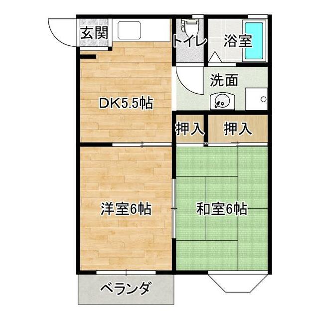 ローズガーデン B-203号室 間取り