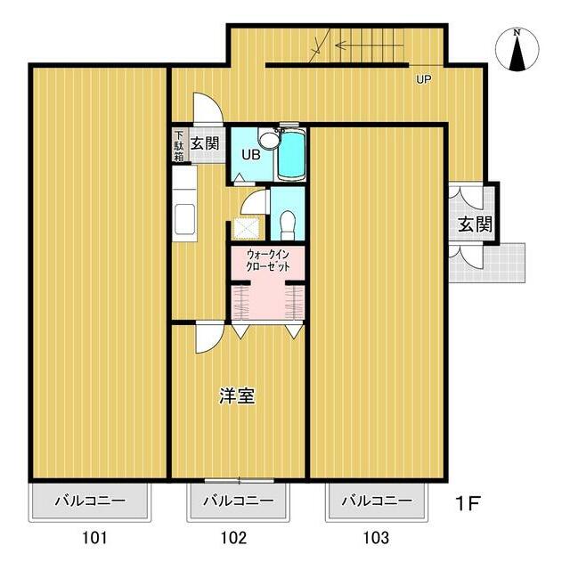 ルミエール鵠沼 102号室 間取り