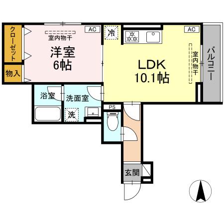 パラディーゾ湘南 202号室 間取り
