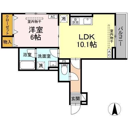 パラディーゾ湘南 302号室 間取り