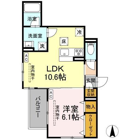 パラディーゾ湘南 101号室 間取り