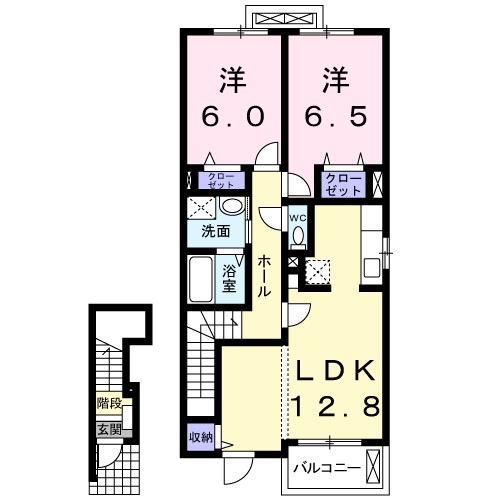 シモノ ハオスⅡ 204号室 間取り