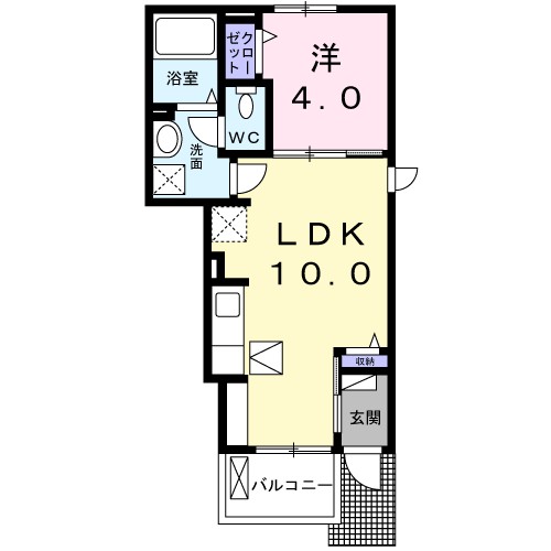 Ｎｅｘｔ　Ｓｔａｇｅ 104号室 間取り
