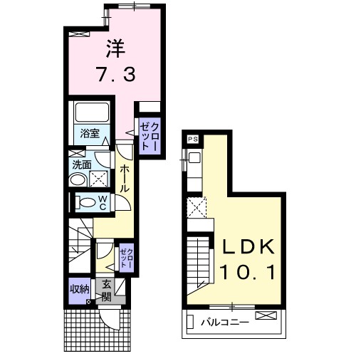 ショコラ ファースト 101号室 間取り