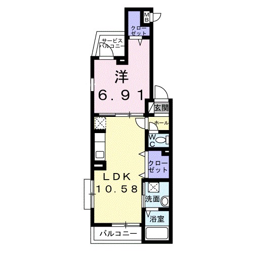 リエゾン 102号室 間取り