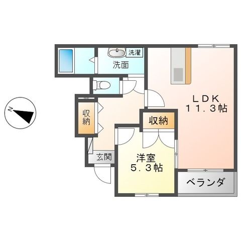 ラ・ジヴェルニー 102号室 間取り