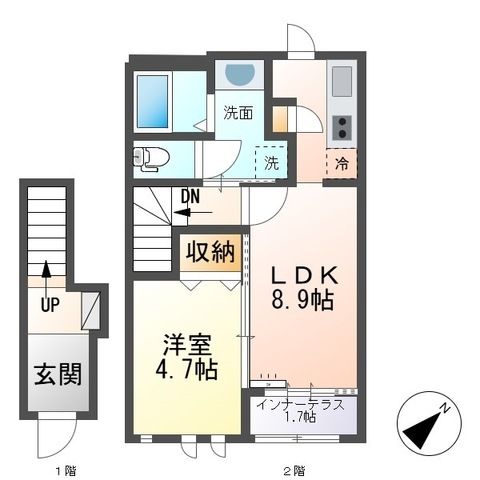 (仮称)箱根町仙石原アパートⅢ期新築工事 205号室 間取り