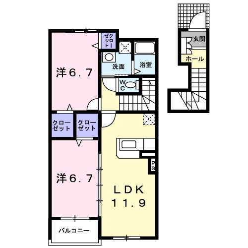 アーデルホームⅡ 202号室 間取り