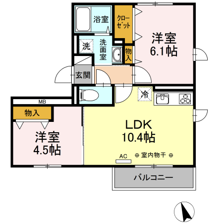 D-house 203号室 間取り