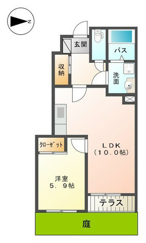 ポモドーロ 103号室 間取り