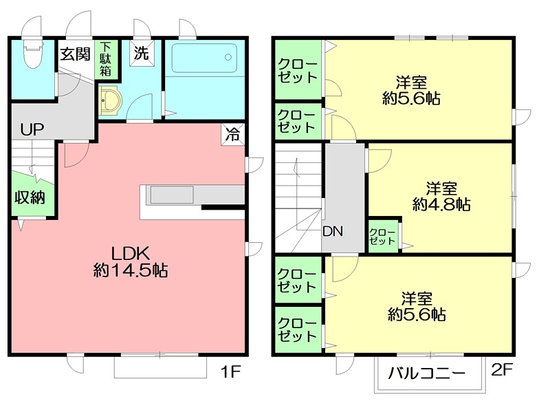 シャンテⅡ 1-2F号室 間取り