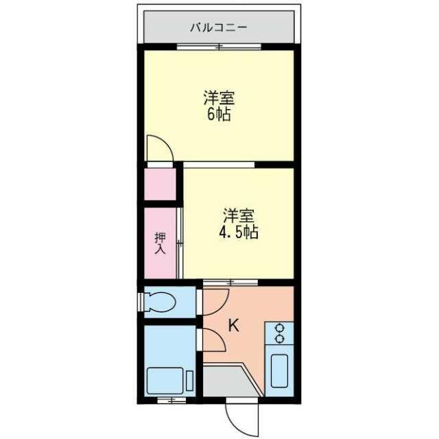 コスモAoi鵠沼海岸 1-B号室 間取り