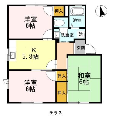 フレグランス・Ｓ　Ａ 202号室 間取り