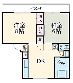 的場マンション 203号室 間取り