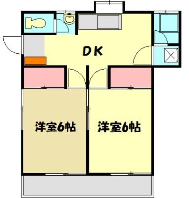 的場平塚第２アパート 202号室 間取り