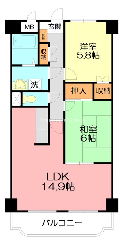 ツインベル・カトレア館 203号室 間取り