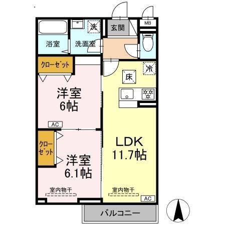 マリンヴィラージュ 102号室 間取り