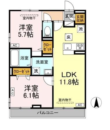 マリンヴィラージュ 103号室 間取り