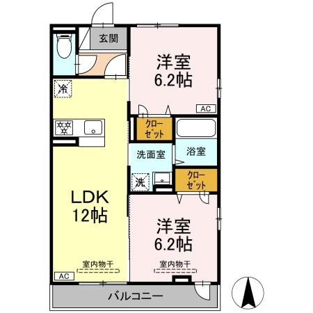 マリンヴィラージュ 301号室 間取り