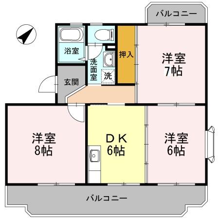 ラ・リヴィエールⅢ 201号室 間取り