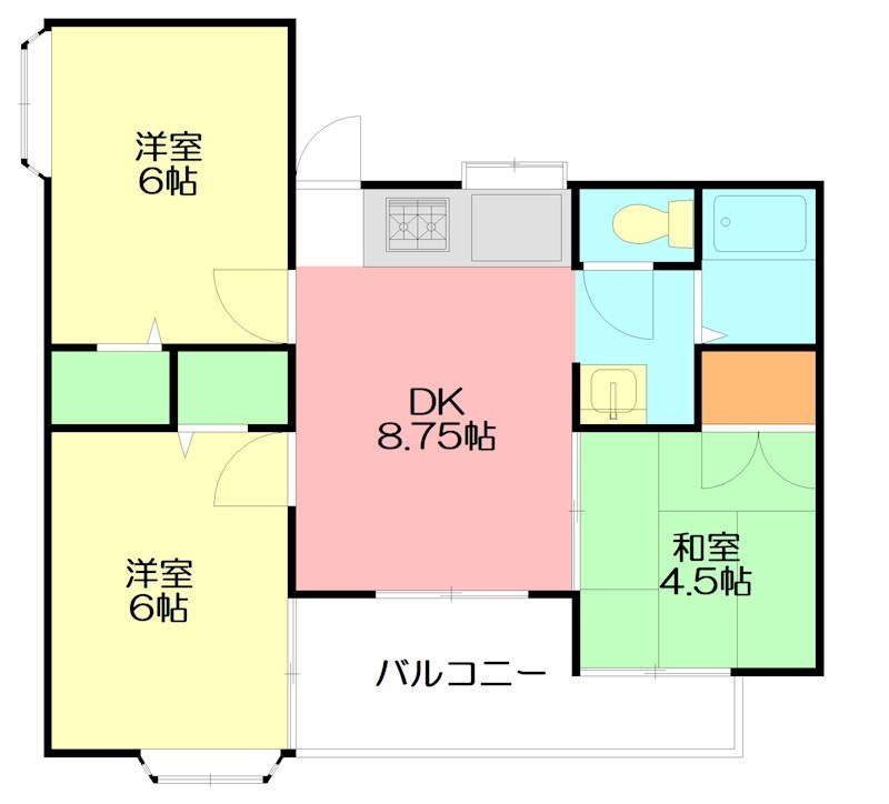 市川ハイツ３ 203号室 間取り