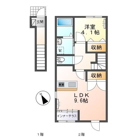 ヴェルデュールⅢ 202号室 間取り