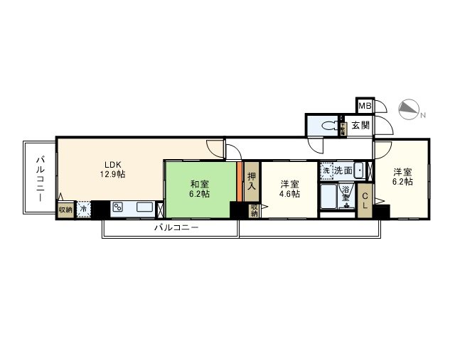 ウエスト ヴィレッジ 301号室 間取り