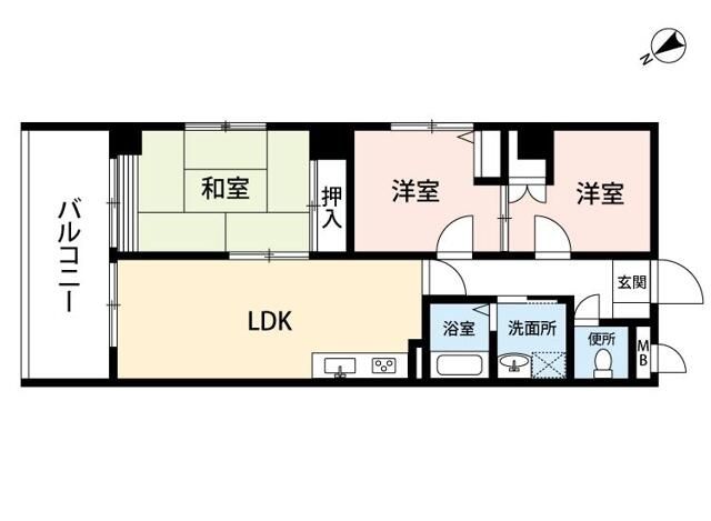 フローラルパレス元町 204号室 間取り