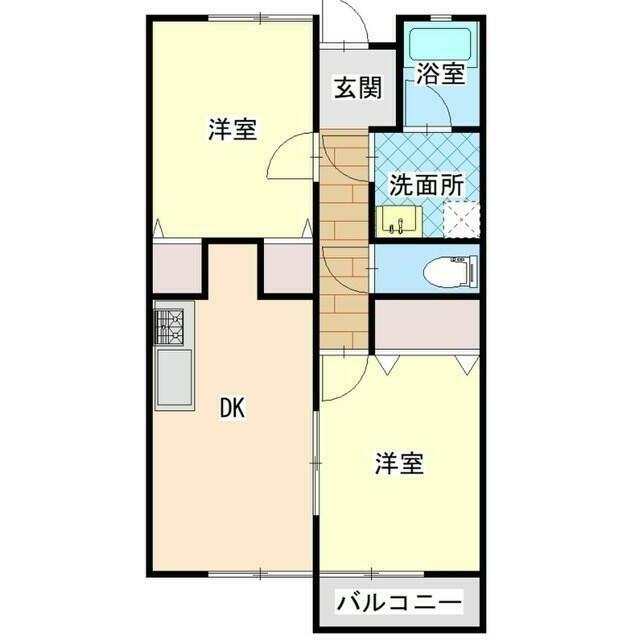 タウンハイツ B202号室 間取り