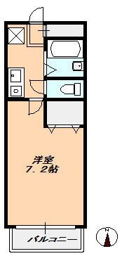 カンパーニュ北矢 206号室 間取り