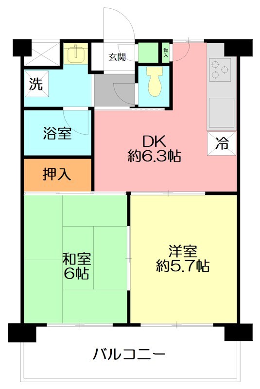 ナコセフォンテーヌ 202号室 間取り