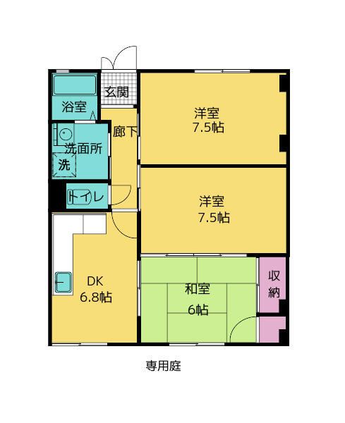 パレス富士湘南 1F号室 間取り