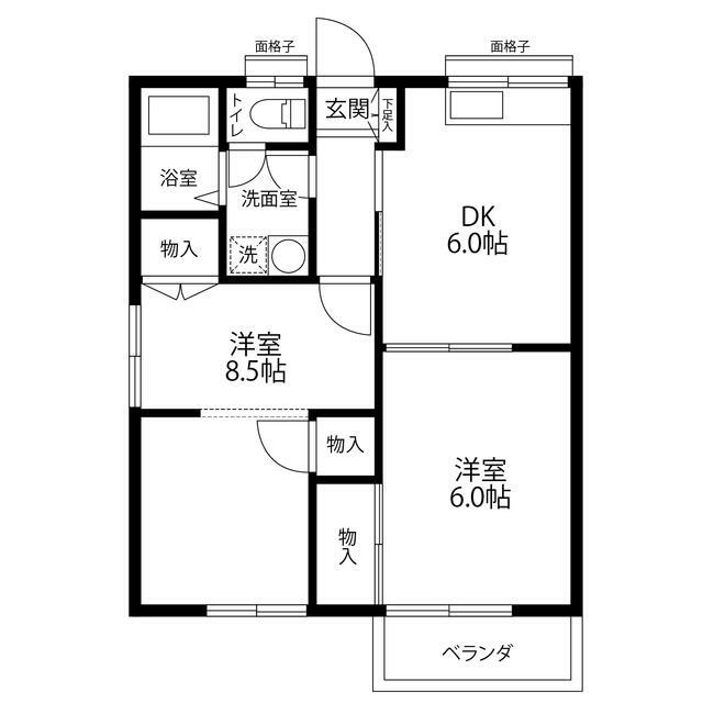 第２若葉ハイツ 201号室 間取り
