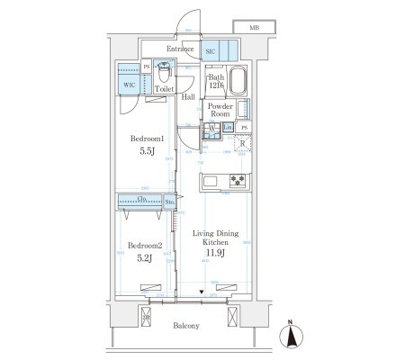 ハビテ本厚木 202号室 間取り
