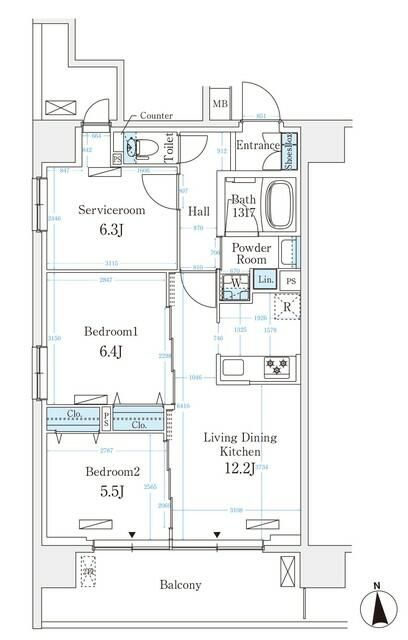ハビテ本厚木 203号室 間取り