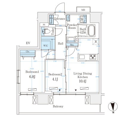 ハビテ本厚木 205号室 間取り