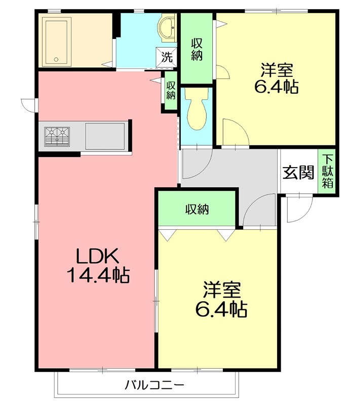 ドミールA 101号室 間取り