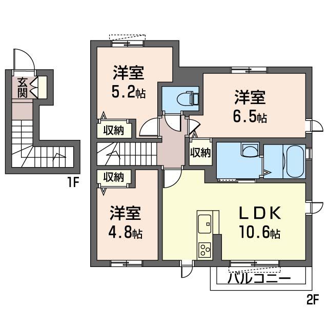 シャルマン 201号室 間取り