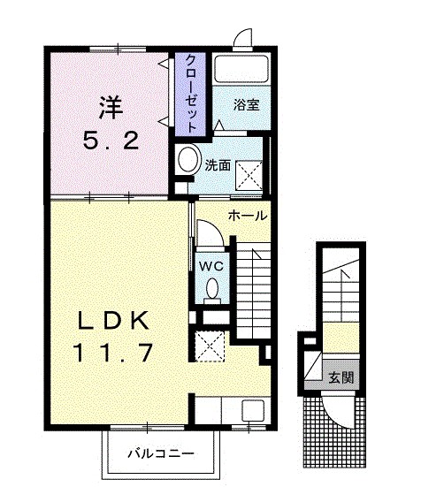 シャルメゾン 203号室 間取り