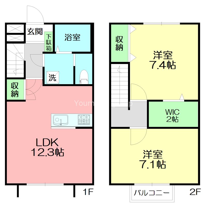 パークサイドヒルズ 102号室 間取り