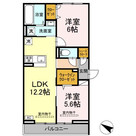 Pear Residence 201号室 間取り