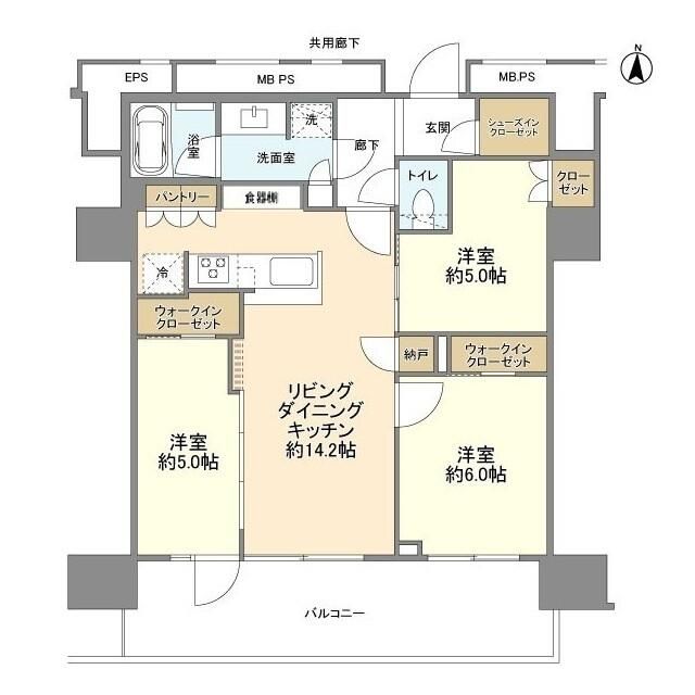 THE TOWER 湘南辻堂 1306号室 間取り