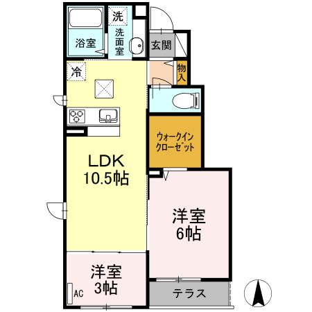 レビジュー洋光台 106号室 間取り
