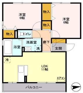 フォースクローバーⅡ 101号室 間取り