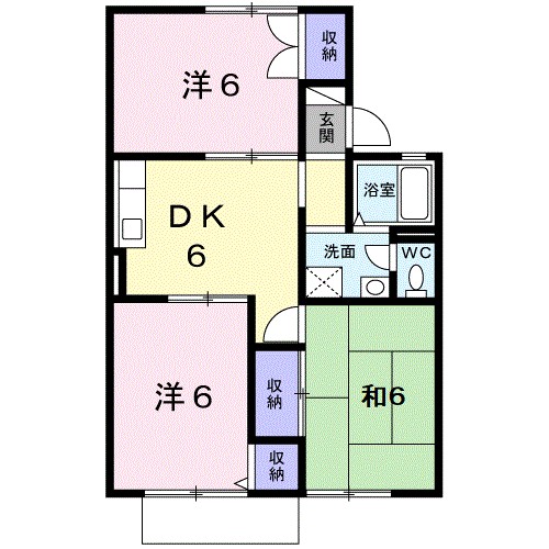 シャトレ湯川A 105号室 間取り
