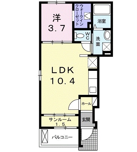 ベル アルモニー 101号室 間取り