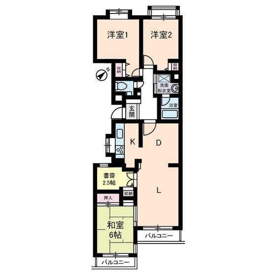 クリオ鎌倉笛田 214号室 間取り